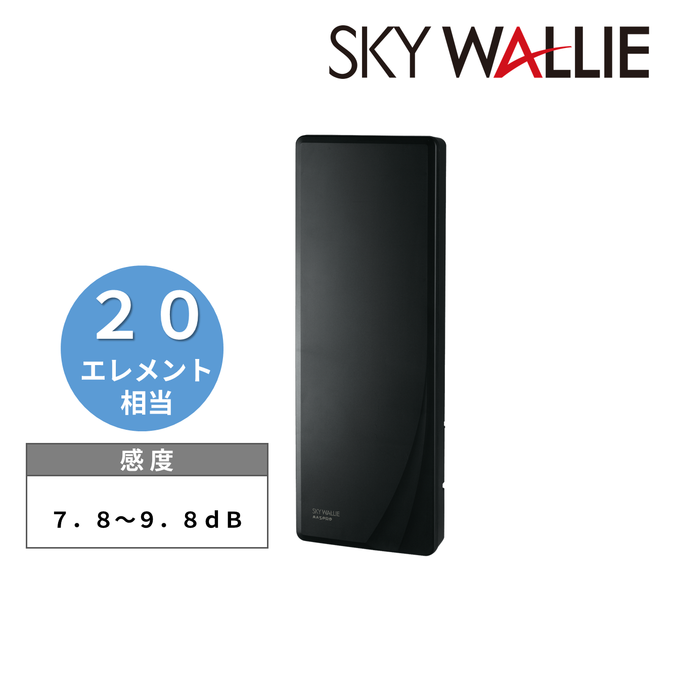 U2SWLA20(BK) UHFアンテナ スカイウォーリー ブラック  マスプロ電工